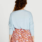 Shiv Oversized Cotton Lightweight Batwing Knit - Ice Blue