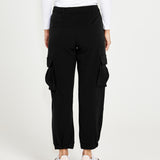 Mischa High Waisted Pocket Detail Cargo Jogger - Black
