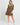 Luna Tiered Oversized Mini Dress - Tan Animal