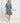 Luna Tiered Oversized Mini Dress - Blue Animal